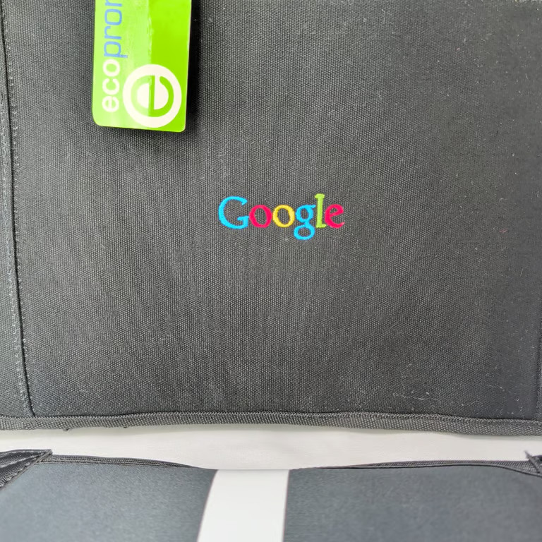 Google Laptop Bag Messenger Briefcase Black Embroidered Logo Promo New Polyester
