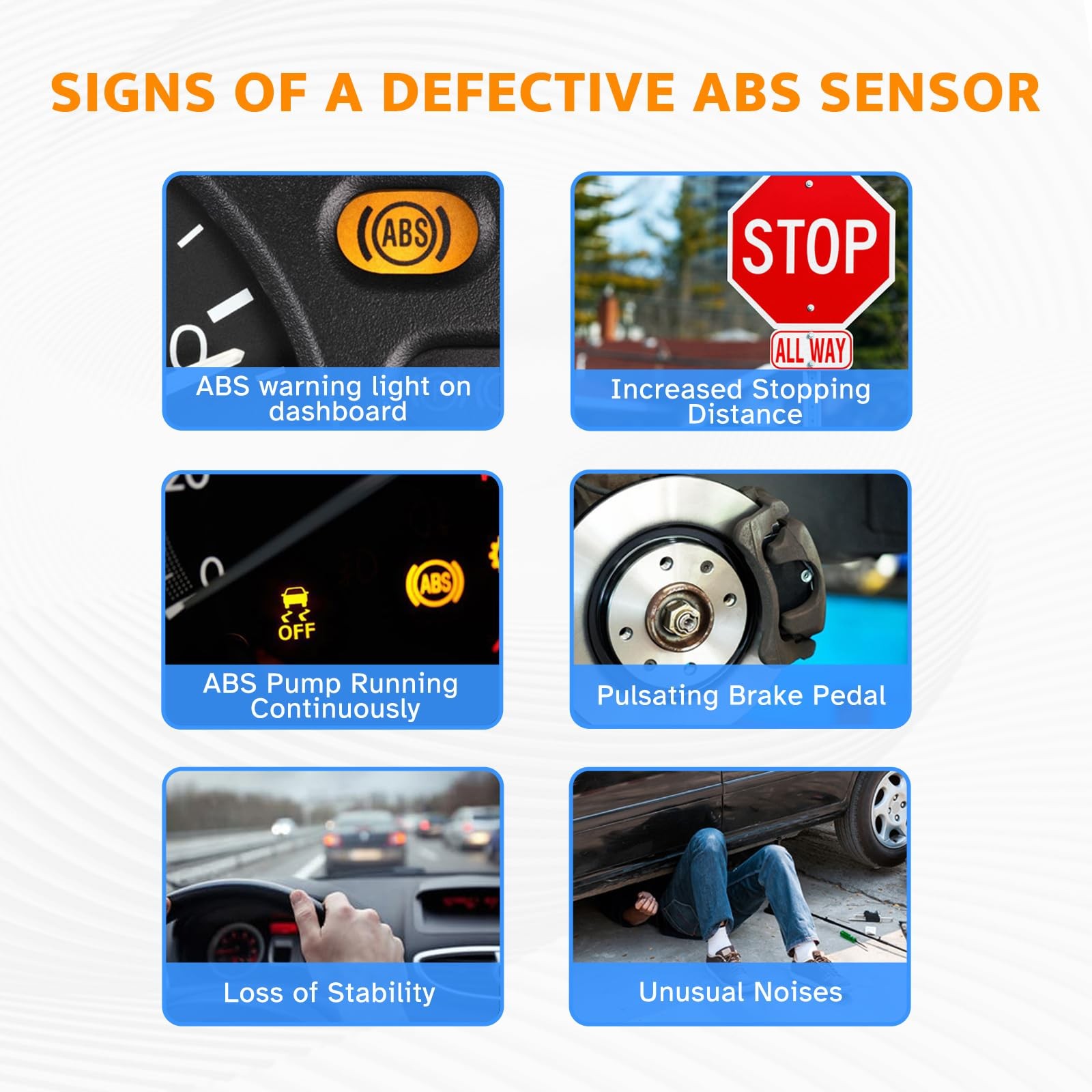 Front ABS Wheel Speed Sensor Left Right fit for 2007 2008 2009 2010 2011 2012...