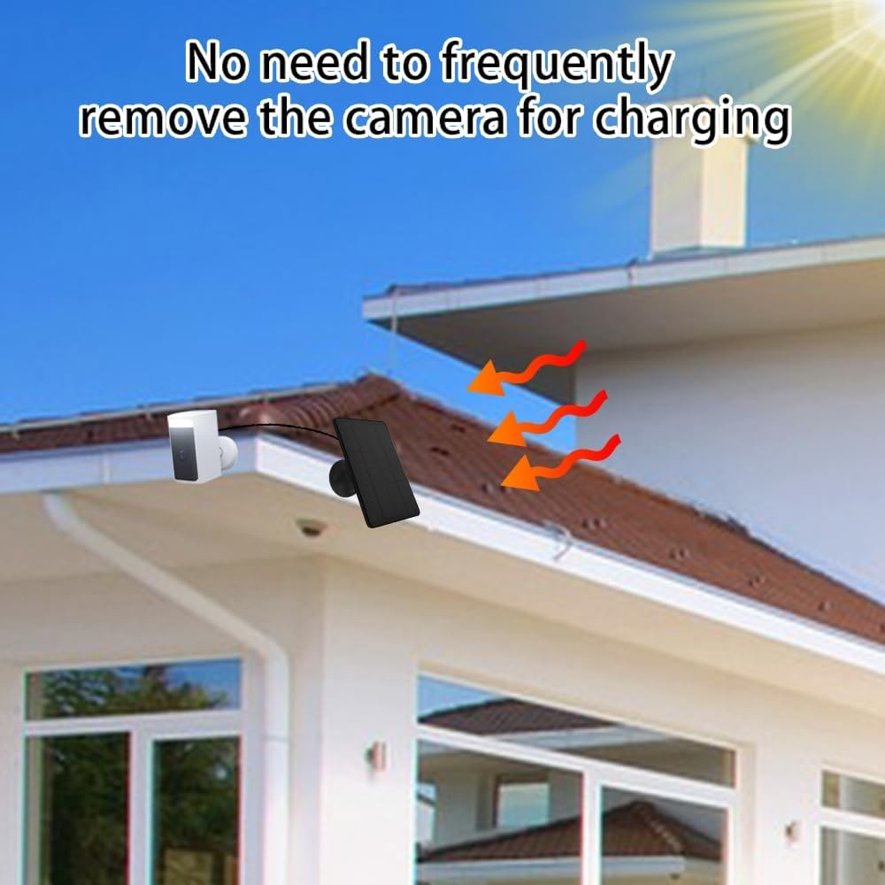 Camera Solar Panel Compatible with WYZE Battery Cam Pro Wireless 1 Pack Black
