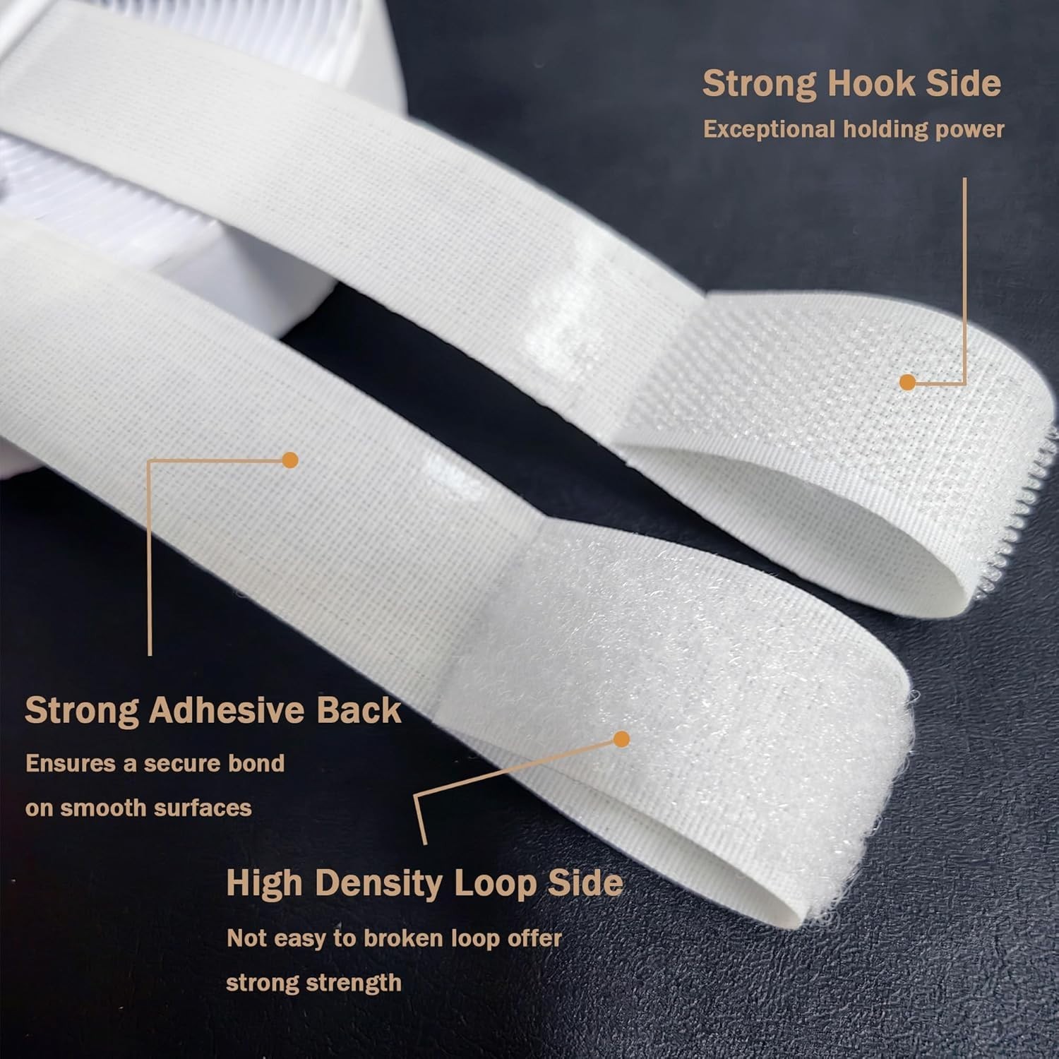 4 Inch Wide Hook and Loop Tape with Adhesive, Nylon Self Adhesive Heavy Duty ...