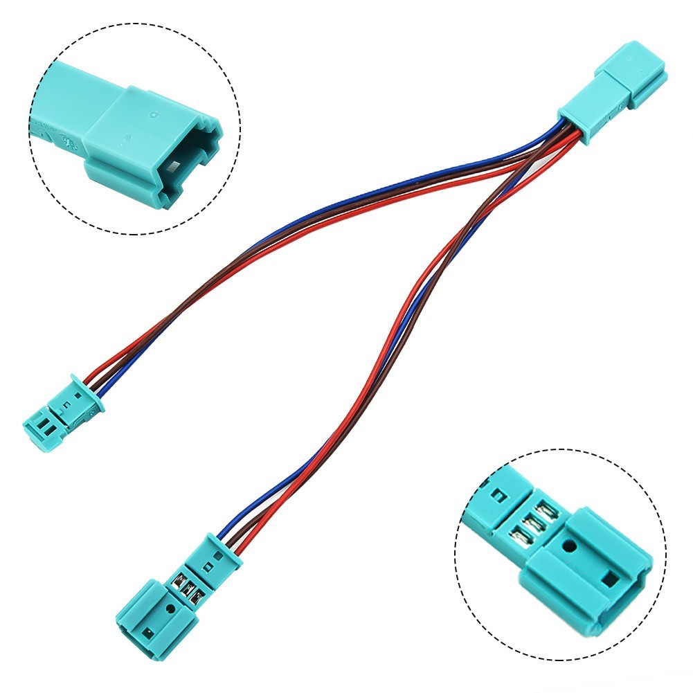 19cm LED Y Cable 7.5in 3 Pin Blue Car Auto Ambient Light AC/Radio Adapter