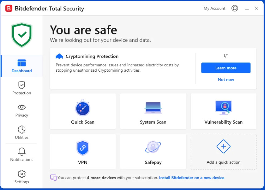 Bitdefender Total Security - 3 Years 3 Device / Windows, MAC, Android/Daily VPN