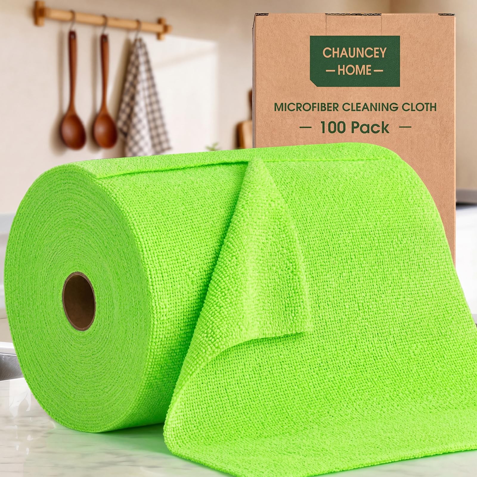Microfiber Cleaning Cloth Roll - 100 Pack Tear Away Microfiber Paper Towels, ...