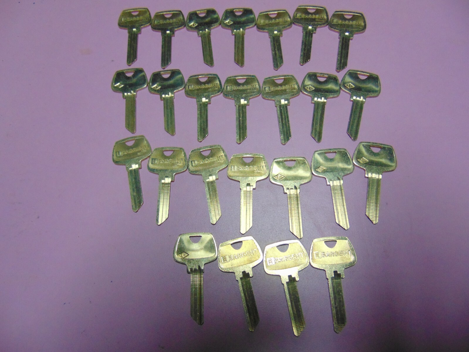 25  KEYS ORG. SARGENT  CH   6   PIN KEYS BLANKS UNCUT       LOCKSMITH