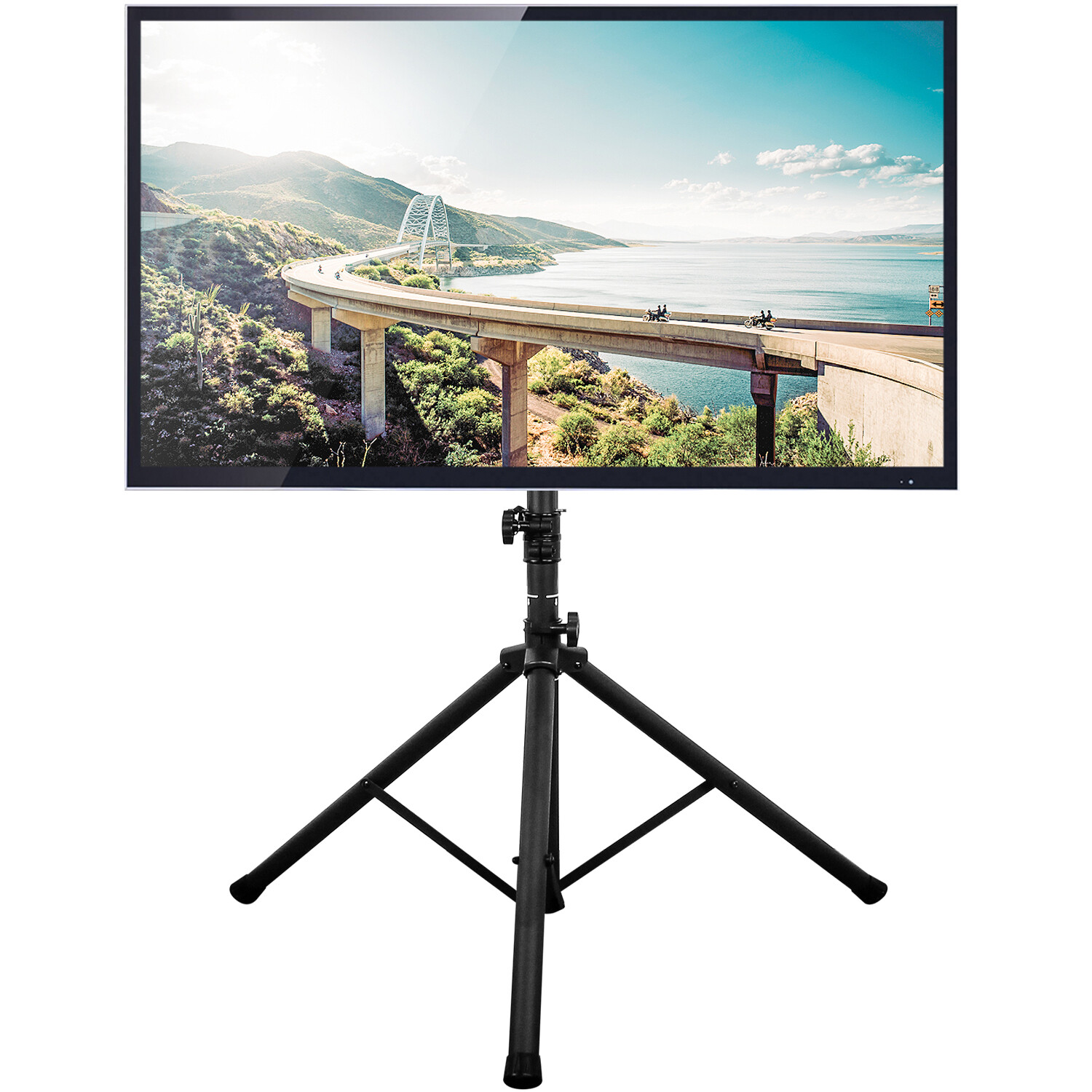 Outdoor Portable Tripod TV Stand for TVs up to 75 inch, Easy Assemble