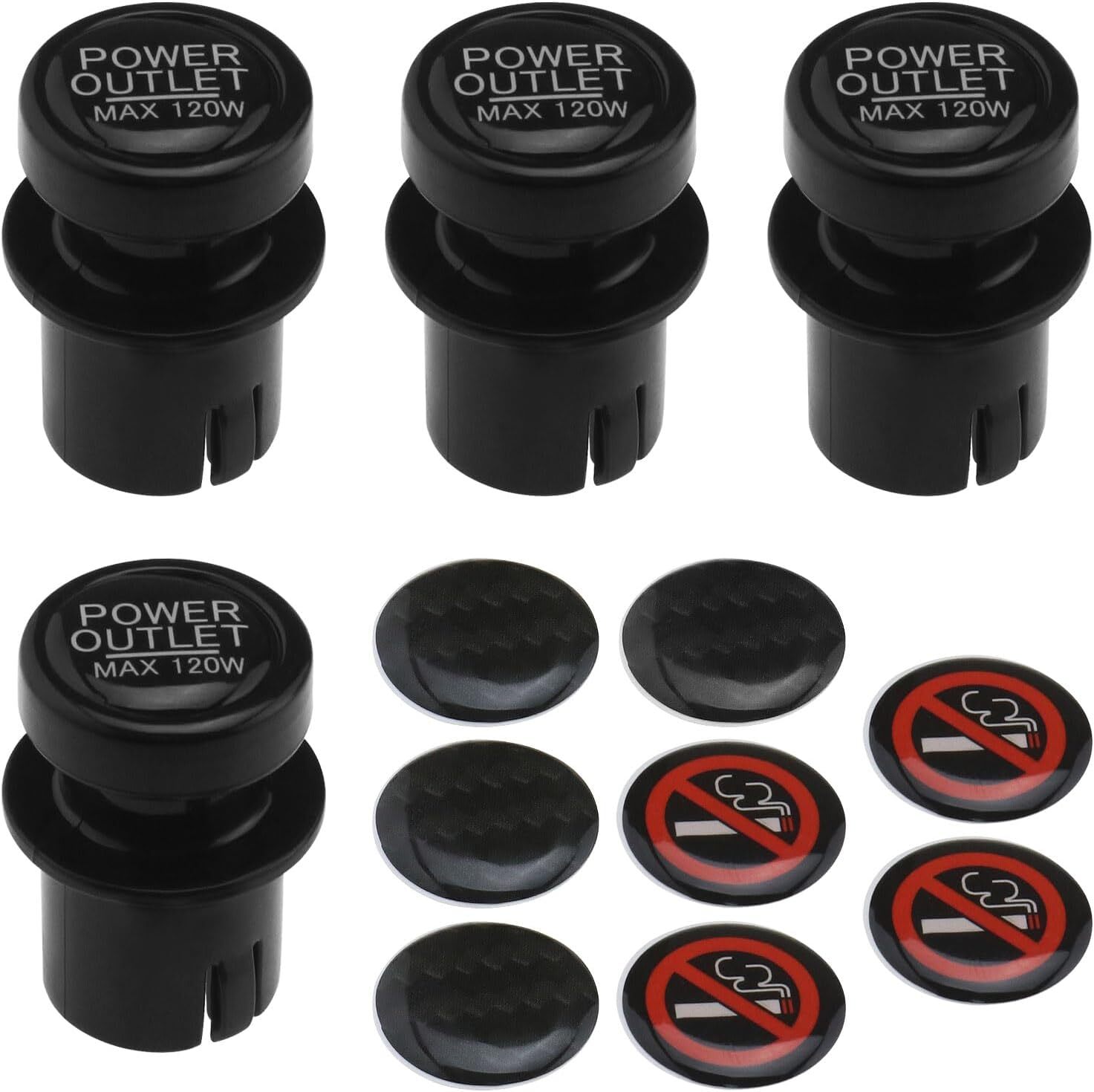 Cigarette Lighter Socket Cover Cap 4 Pack, for Car Power Port Outlet
