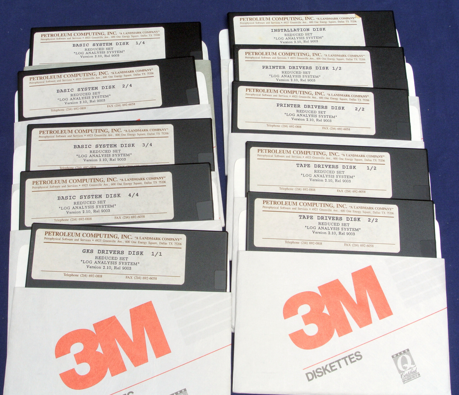 Petroleum Computing 2.1 IBM PC Software 5.25" Floppy Disks Vintage