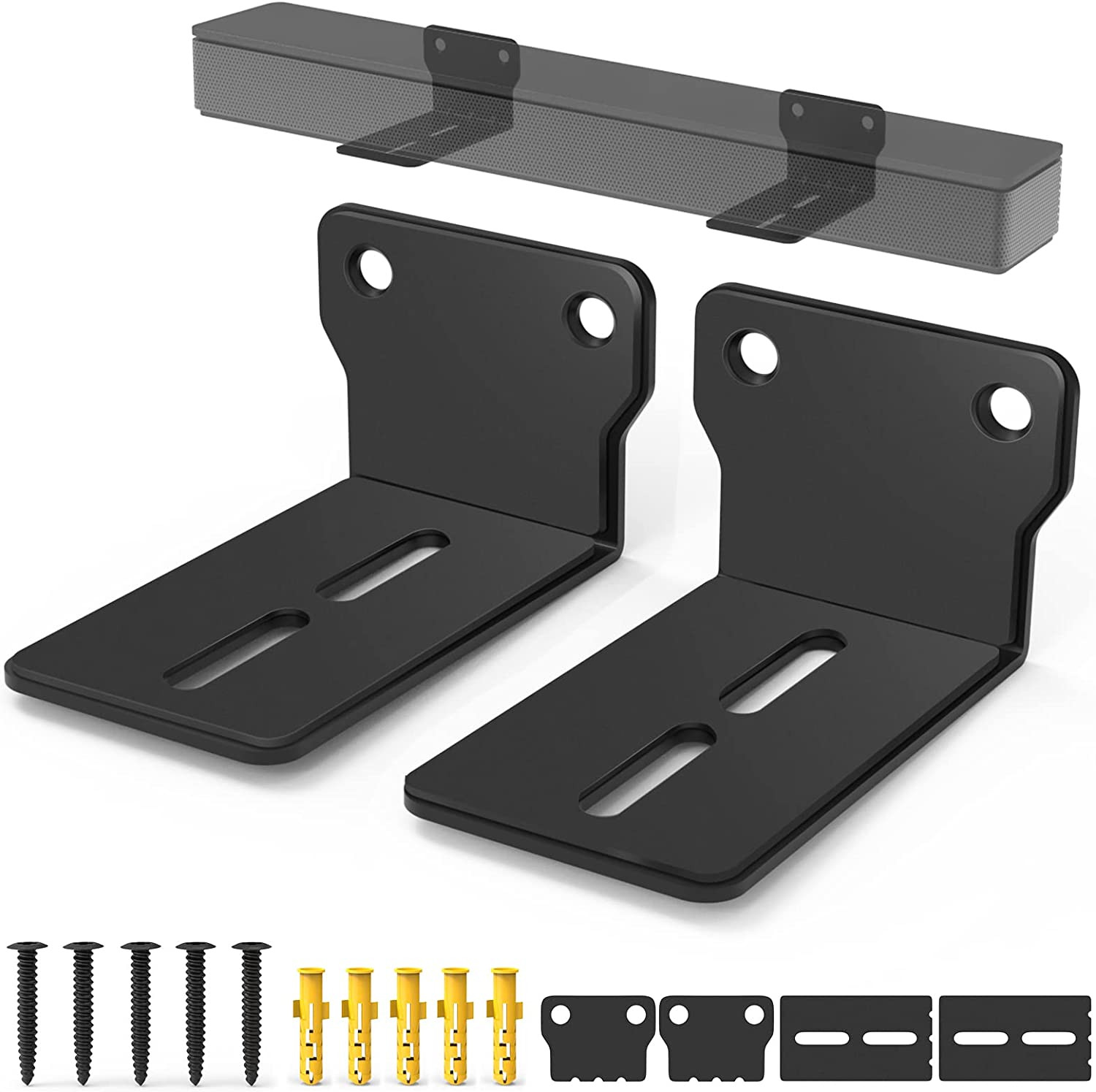 Sound Bar Mounts Wall Brackets  Easy to Install Anti-Drop Shelf Holder Universal