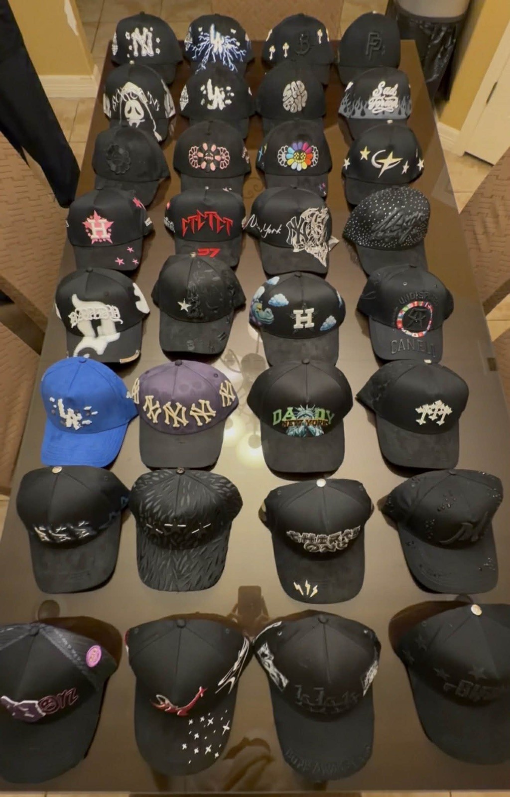 Rich Forever Black Adjustable Baseball Cap Star Theme One Size Men G5