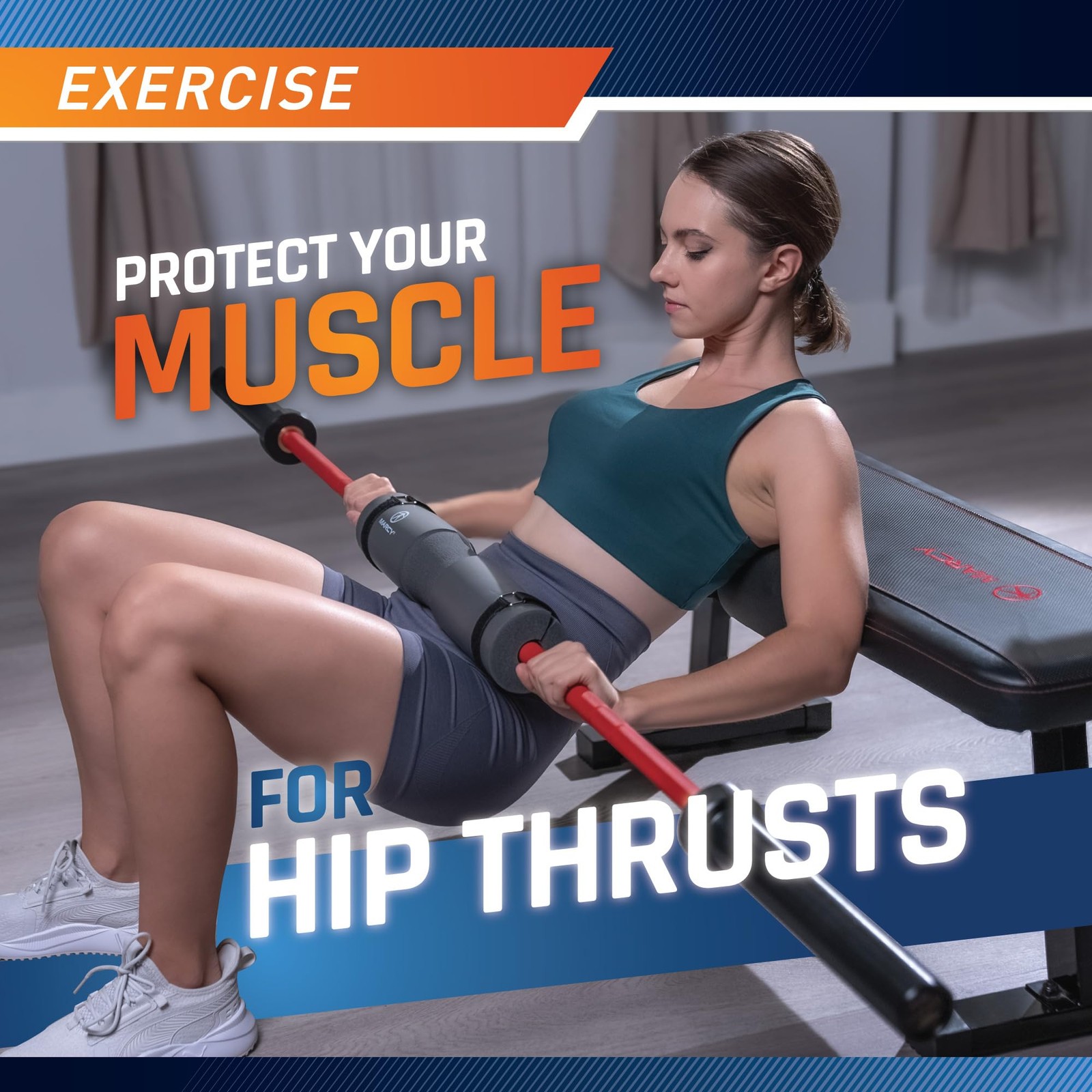 Barbell Squat Pad for Weightlifting, Lunges & Hip Thrusts Comfortable Foam