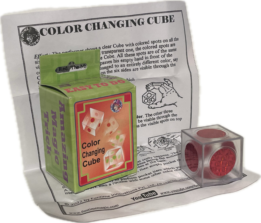 COLOR CHANGING CUBE Magic Trick Mini Pocket Box Close Up Optical Illusion Change