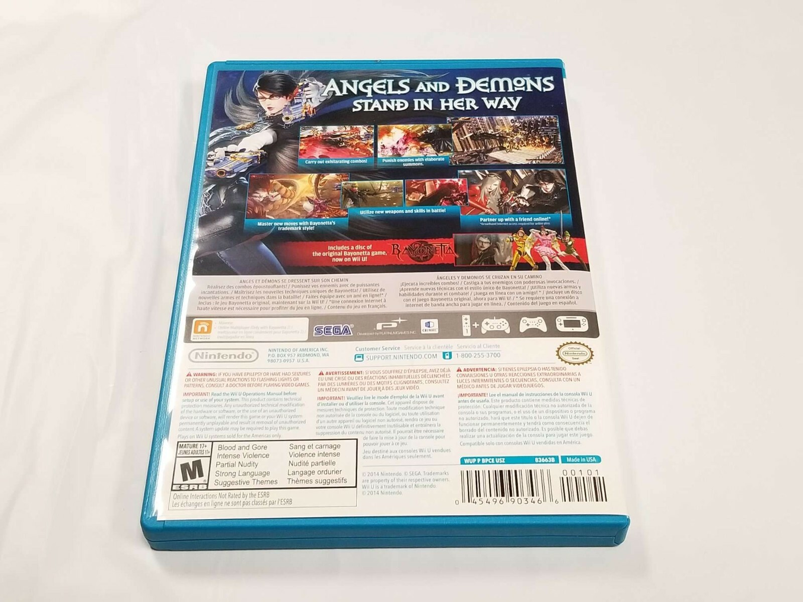 BAYONETTA 2 Case & Middle Tray ONLY!! for Nintendo Wii U