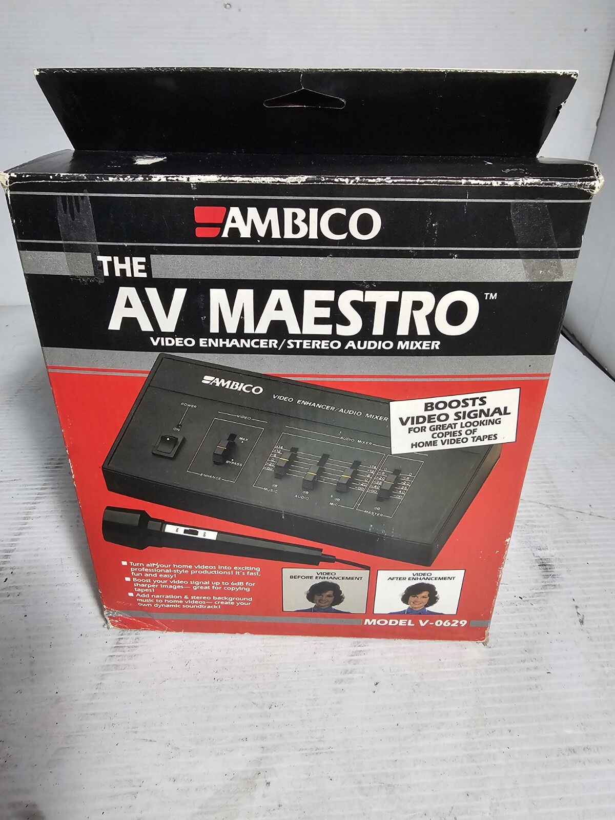 AMBICO-AV Maestro-Video Enhancer/Stereo Audio Mixer-Model V-0629-w/ Mic