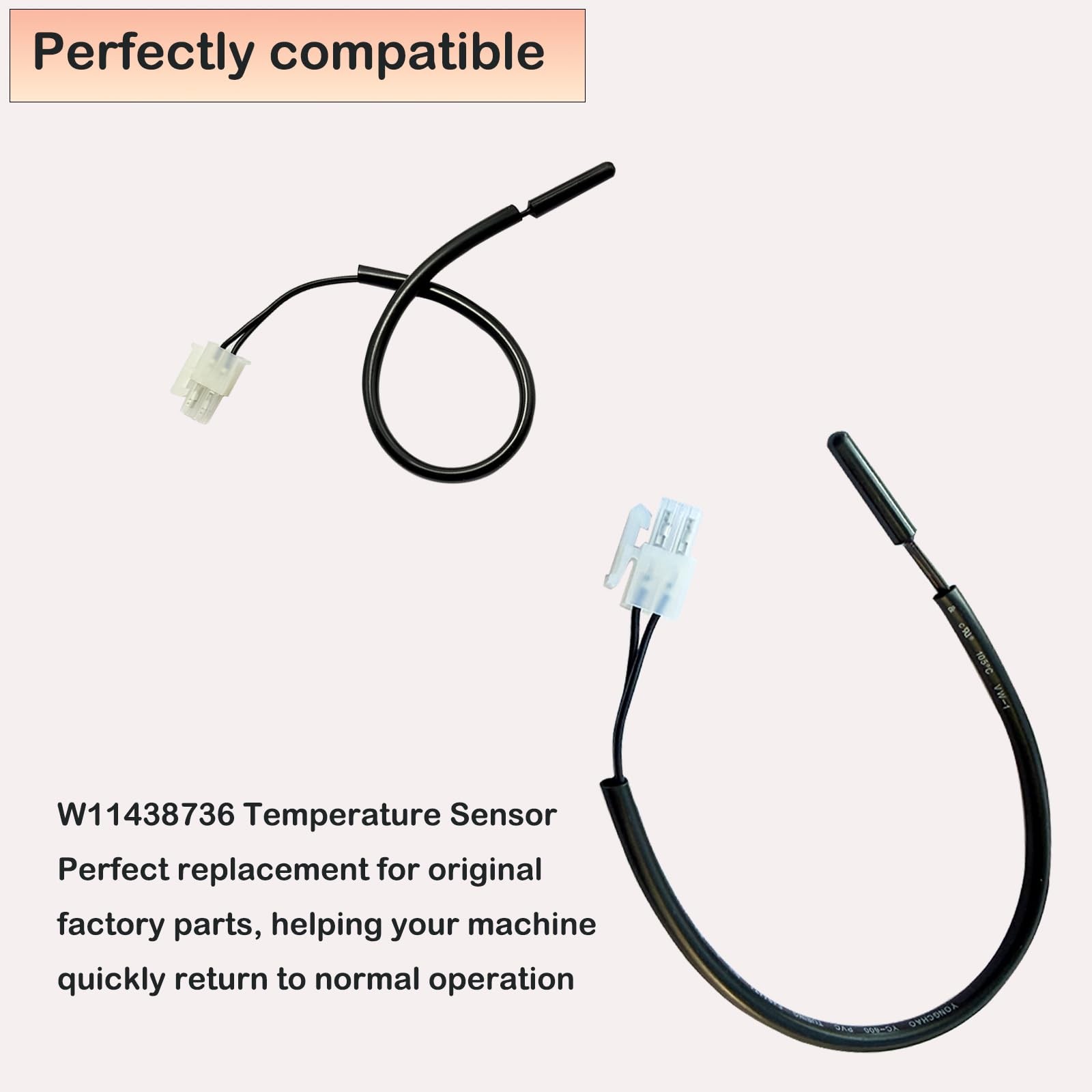 W11438736 Refrigerator Temperature Thermistor Probe Easy to Install