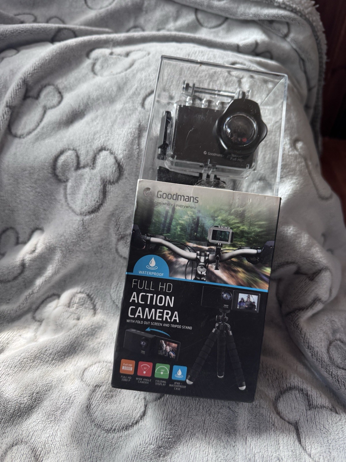 Goodmans Full HD Action Camera. Waterproof. 1080p. Wide Angle. Rechargeable. New