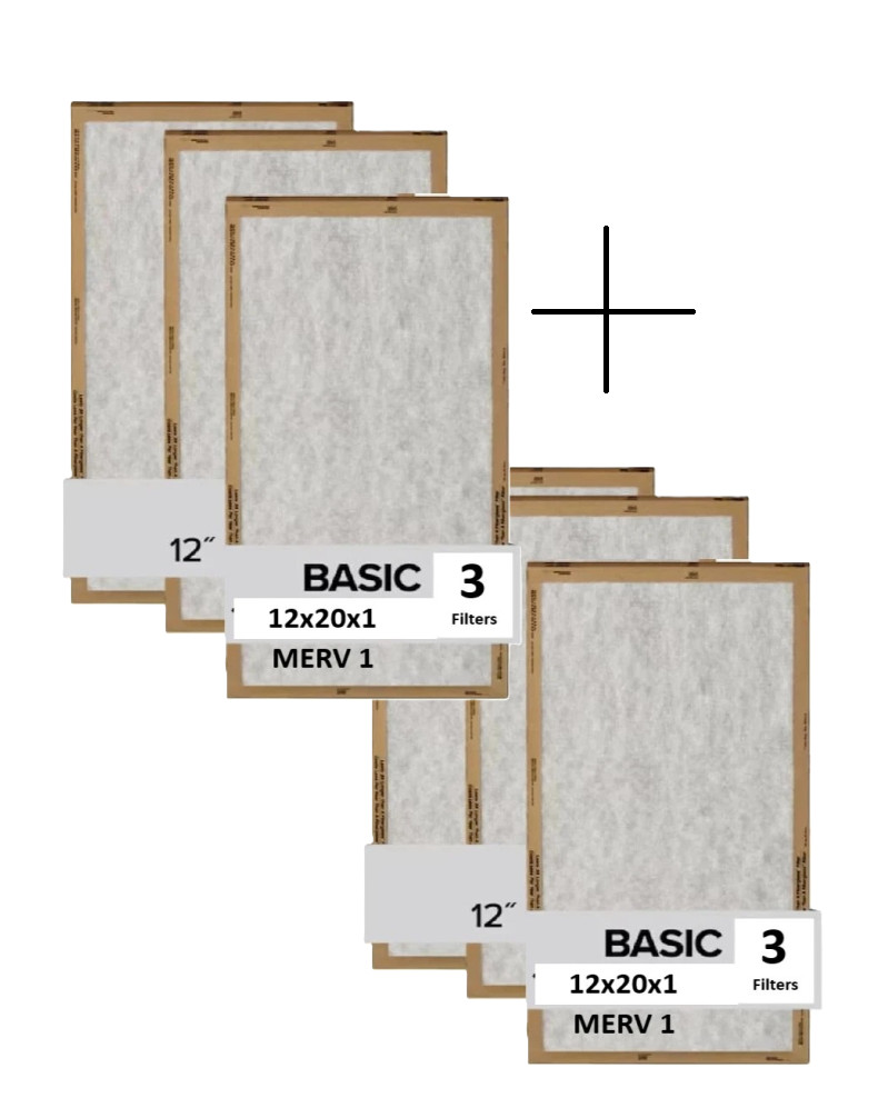 3M Filtrete 12x20x1 Air Filter MERV 1 HVAC AC Furnace Filter Replacement - 6pk