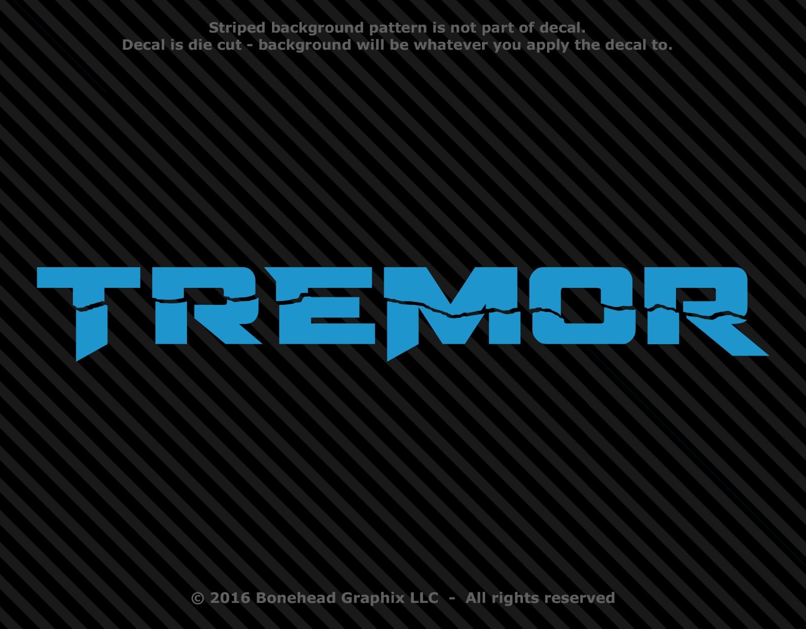 Tremor Stylized Text Vinyl Decal Window Sticker - 30 Colors