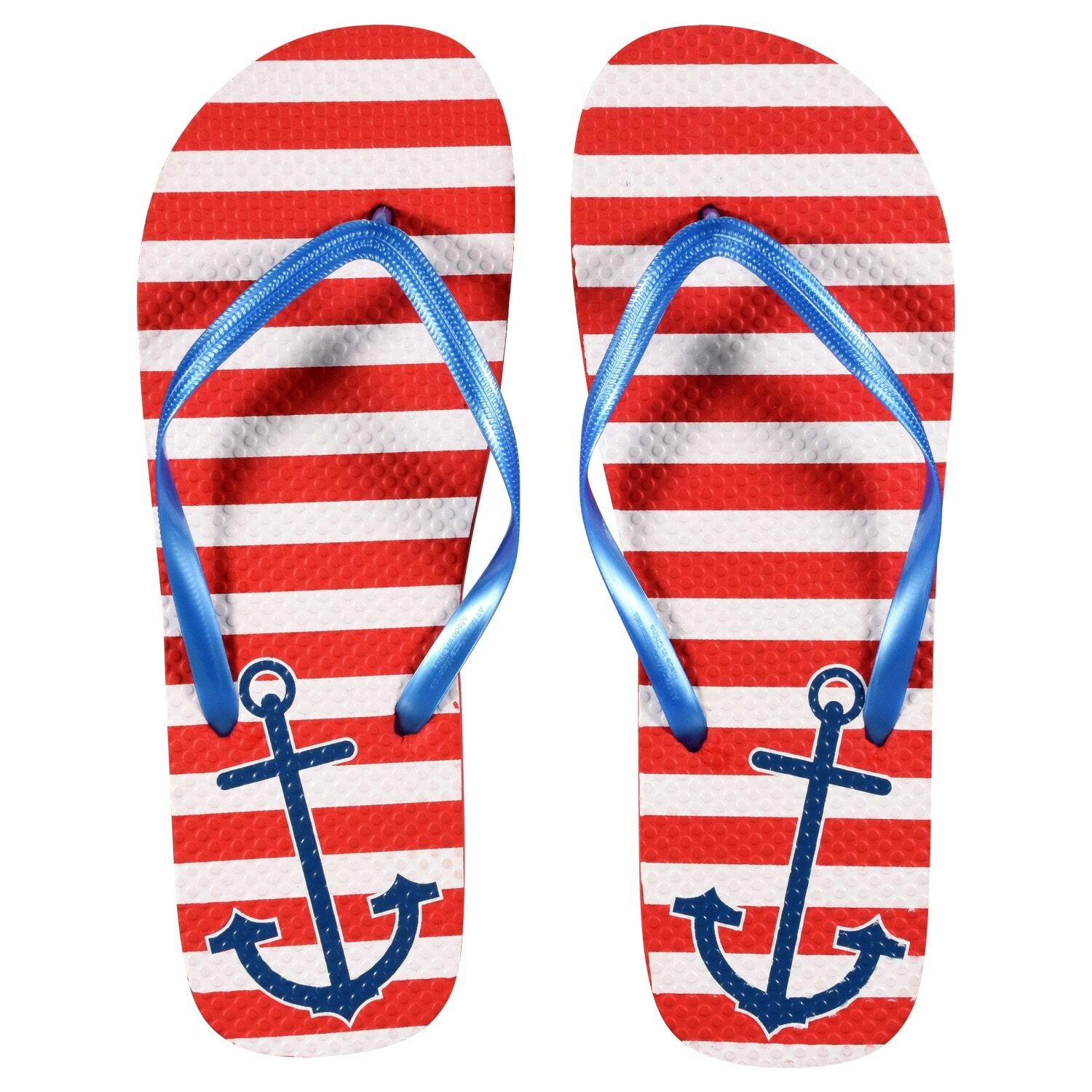 Anchor Nautical Rubber Women's Ladies Flip Flops Shoes Beach Sandals Sm. Med. Lg
