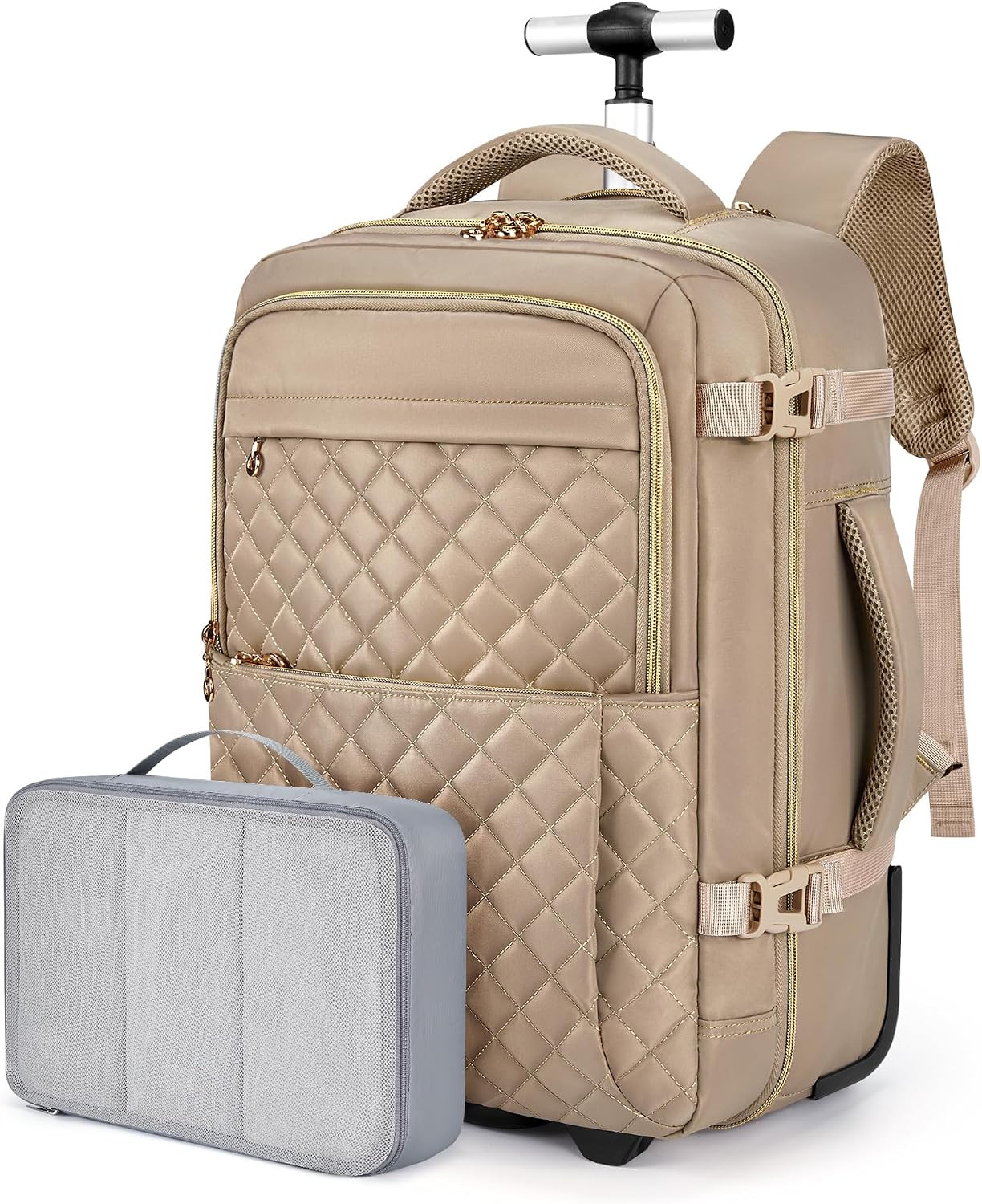 Rolling Backpack for Women, Wheeled Backpack with Packing Cube, Travel Back Pack