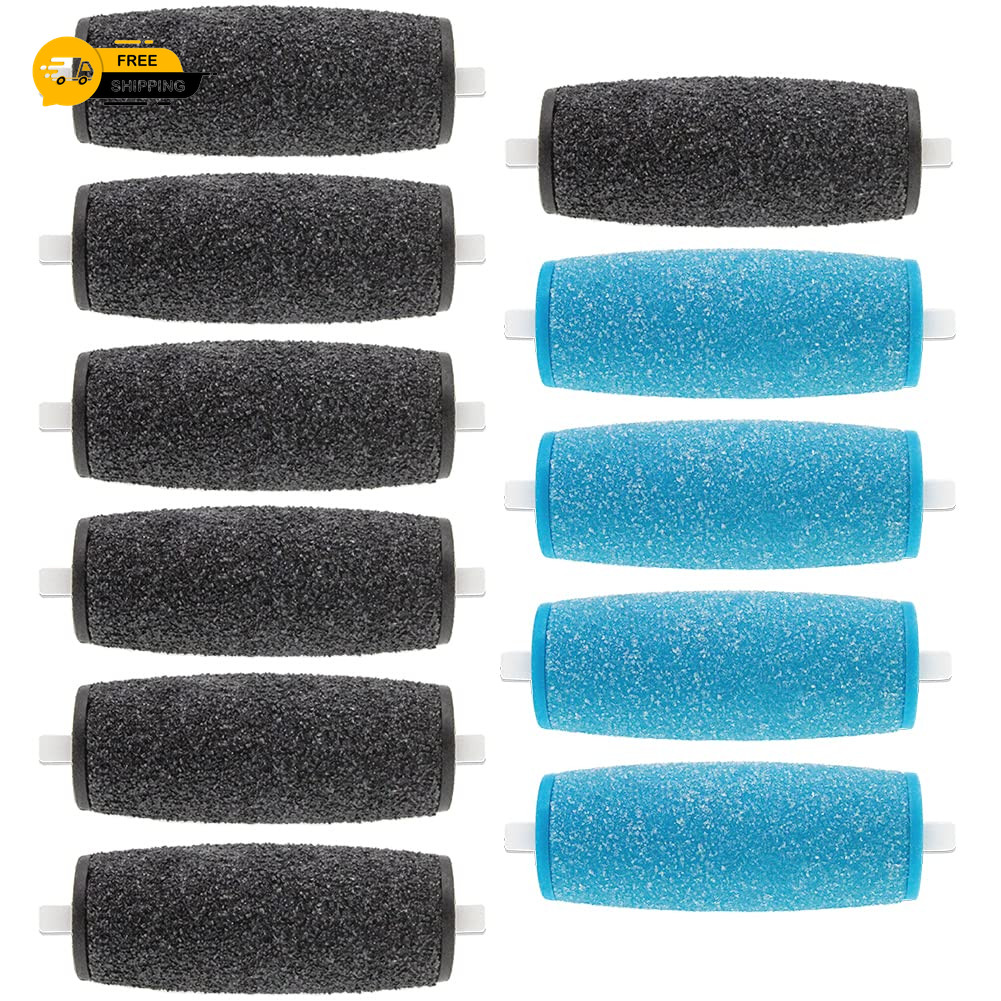 11-Pack Roller Refill Heads: 7 Extra Coarse & 4 Regular for Amope Pedi Foot File