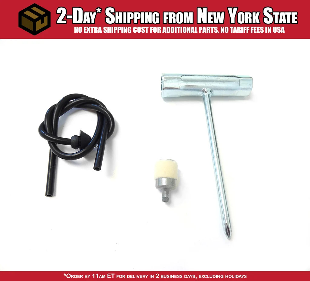 Zenoah G320 32cc fuel line and filter kit with spark plug tool wrench