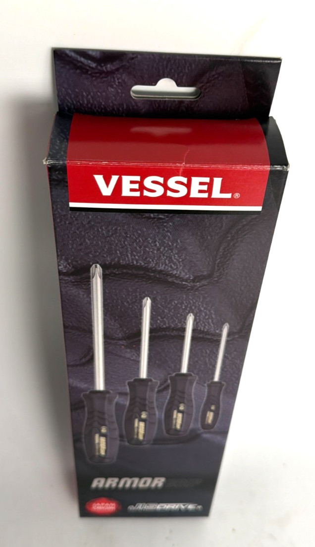 [NEW] (550APH4PBU) VESSEL ARMOR GRIP Screwdriver 4PC.
