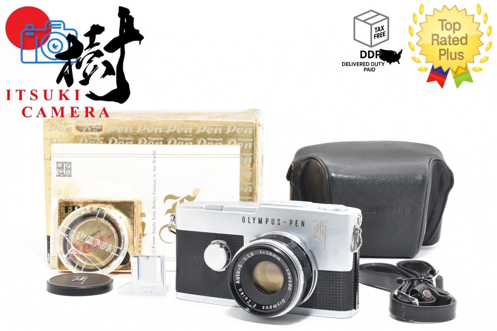 Mint Olympus PEN F 35mm Half Frame F.Zuiko Auto-S 38mm F1.8 in Box From JAPAN