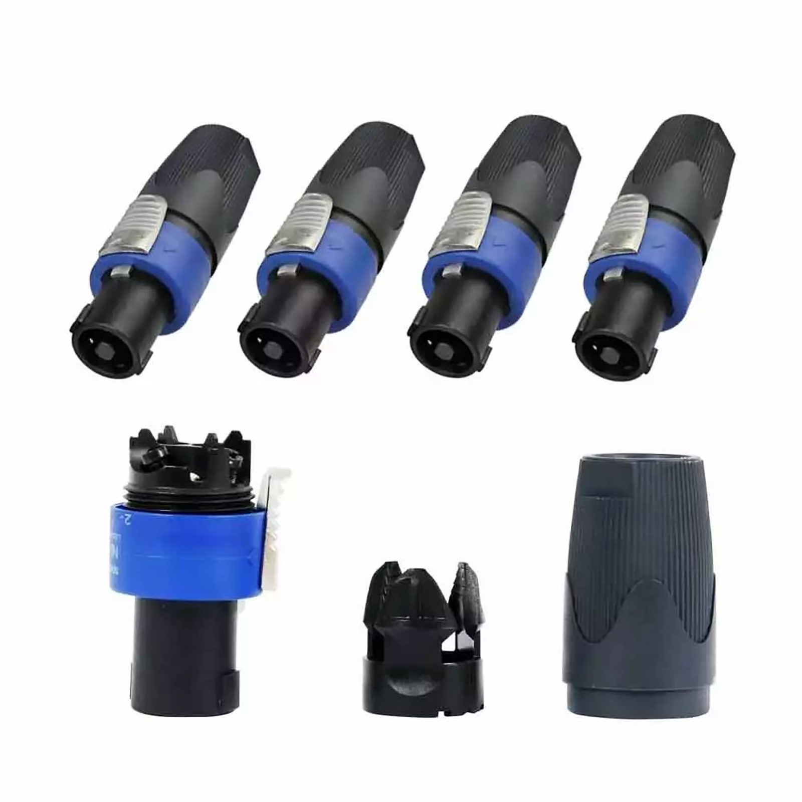4Pcs NL4FC Speaker 4 Pole Cable Plug Connector for Audio Speaker Replacement