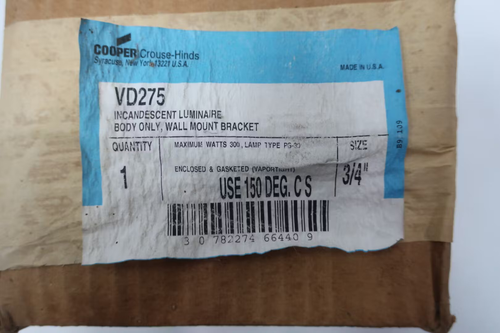 Crouse Hinds VD275 Incandescent Light Fixture