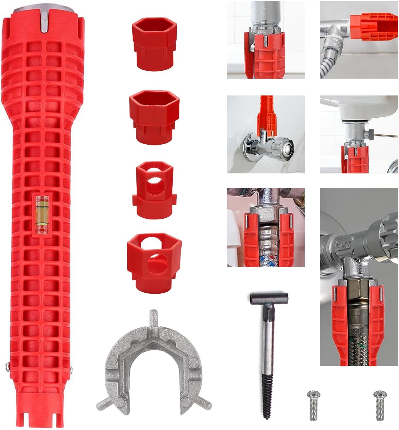 8 IN 1 Multi tool Faucet Sink Installer Pipe Wrench For Plumbers & Homeowners
