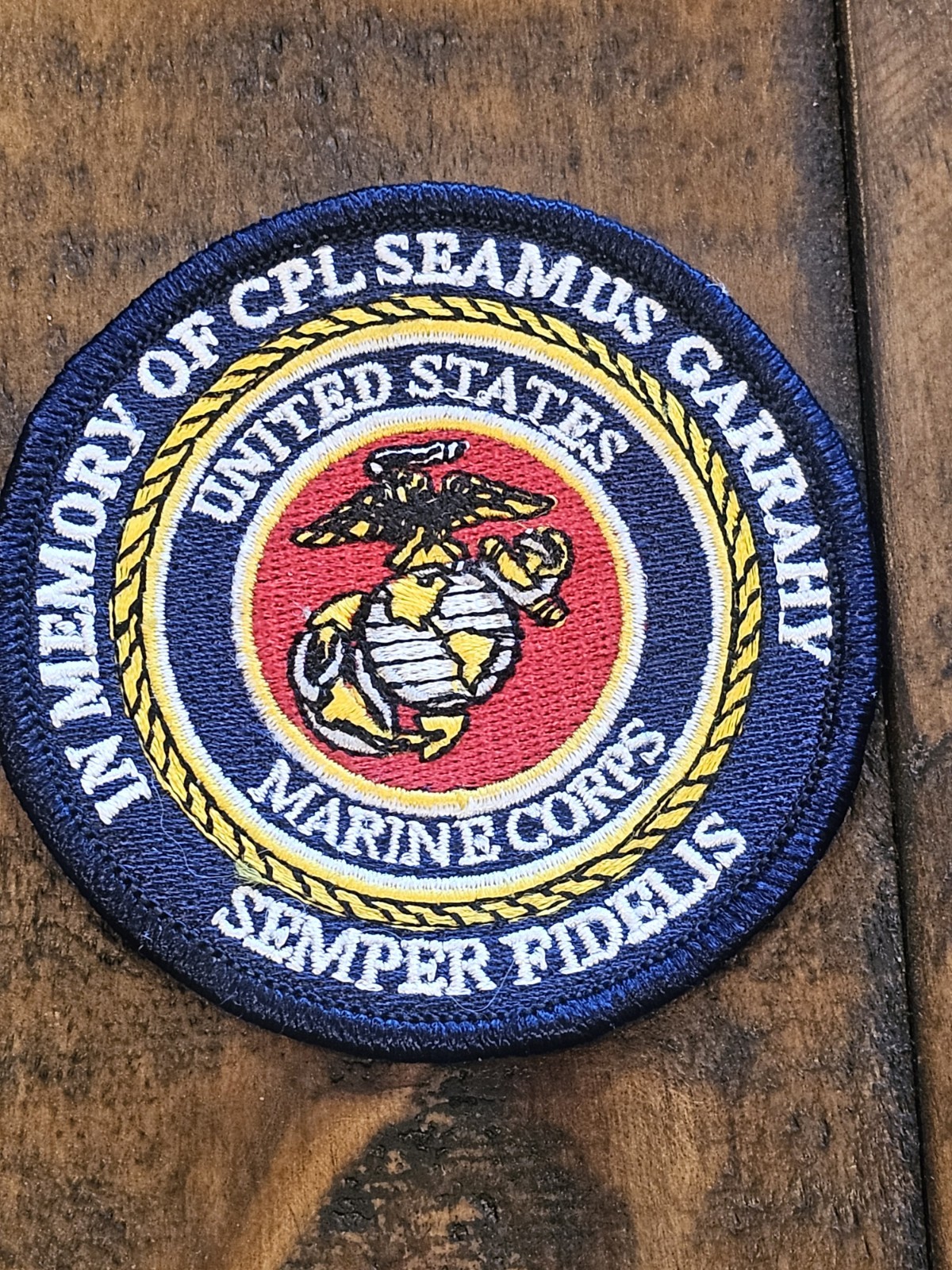 1990s USMC Marine Remember Cpl Seamus Garrahy Association Patch L@@K!!!