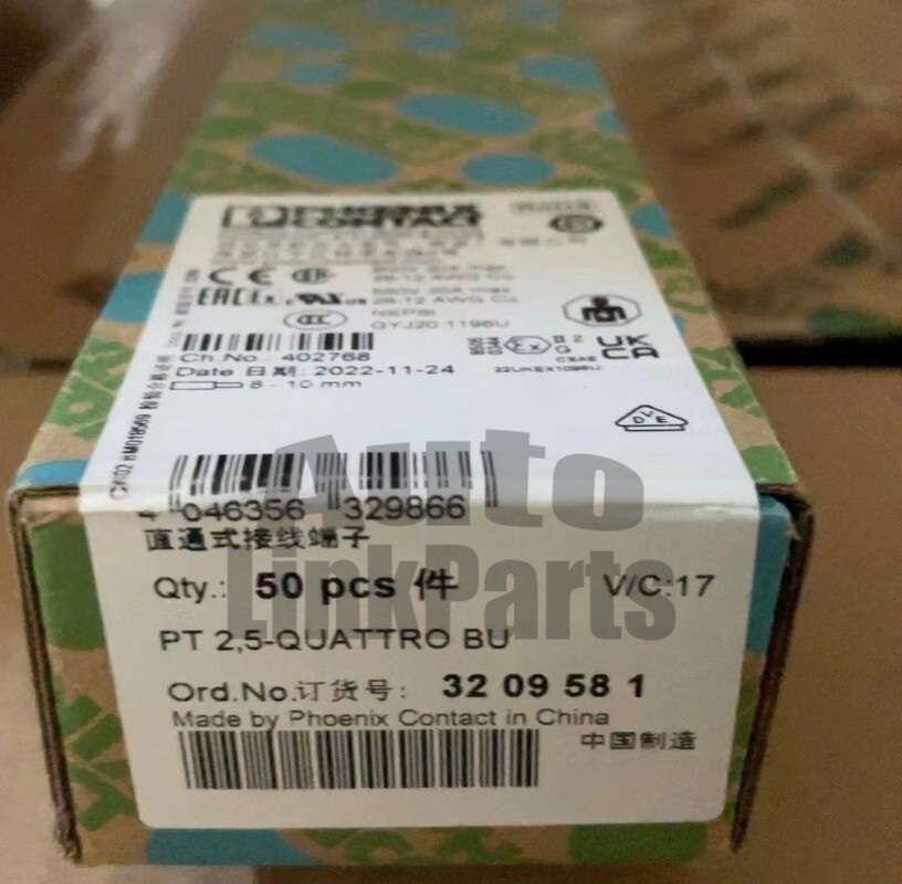 50pcs Phoenix Contact PT 2.5-QUATTRO BU 3209581 Straight through terminal block