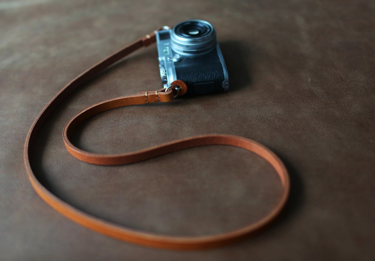 10mm thick brown leather handmade camera neck shoulder strap | windmup