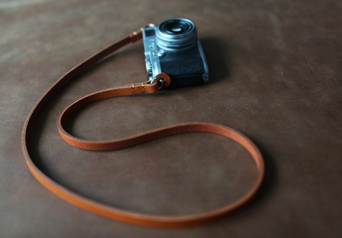 10mm thick brown leather handmade camera neck shoulder strap | windmup