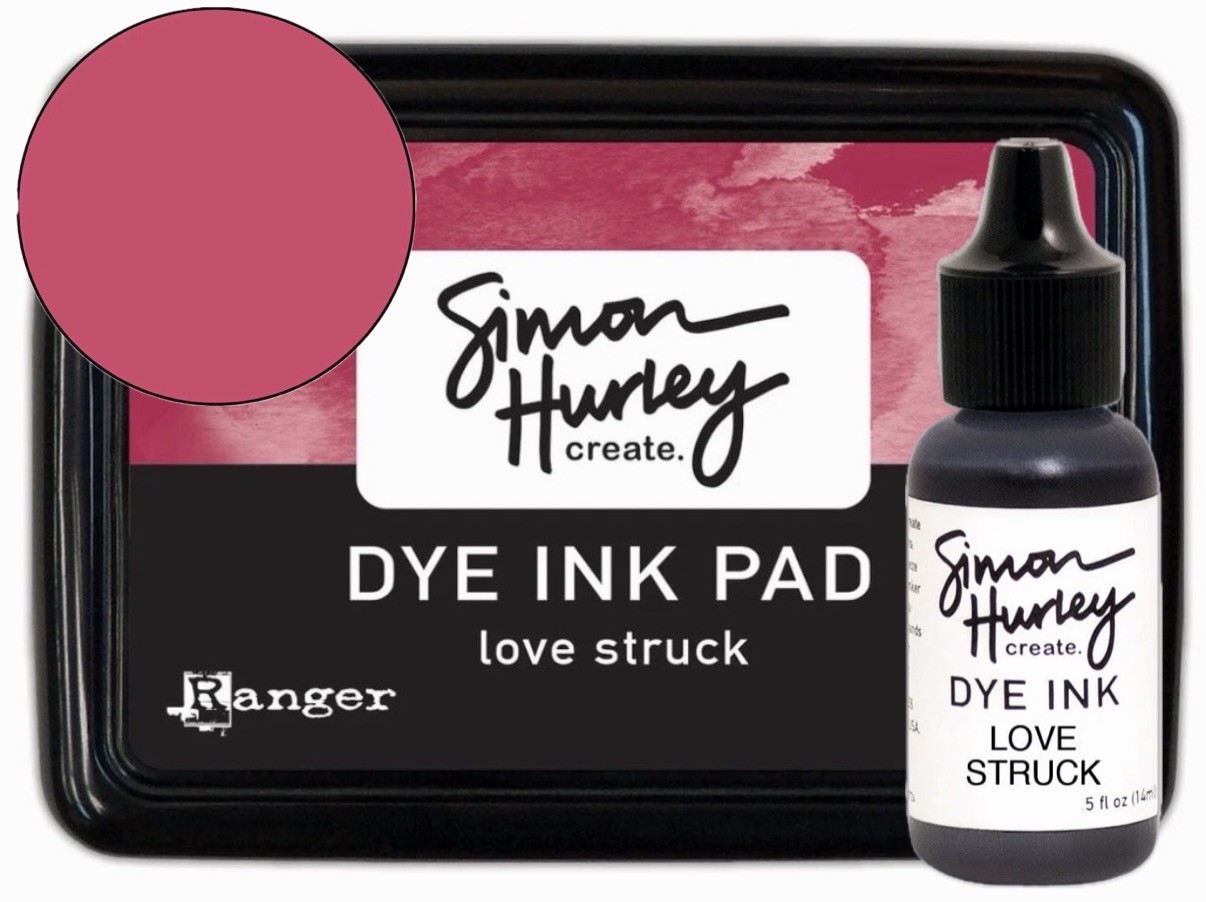 Ranger Ink Dye Felt Ink Pad & Re-inker Simon Hurley LOVE STRUCK New