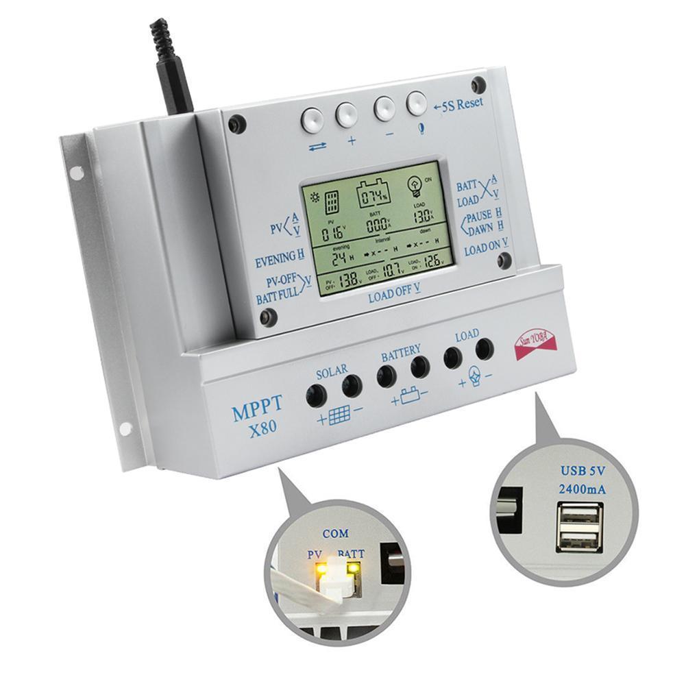 Solar Charge Controller MPPT 60A Solar Panel Regulator 12V 750W / 24V 1500W A4