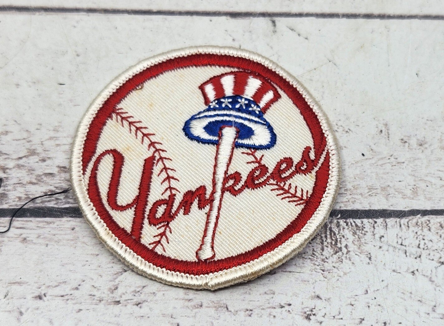 Vintage New York Yankees 3 Inch Round Embroidered Team Logo Patch Baseball