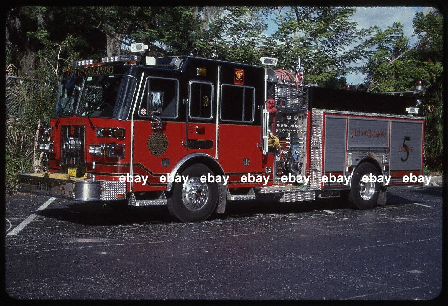 Orlando FL E5 Sutphen pumper Fire Apparatus Slide