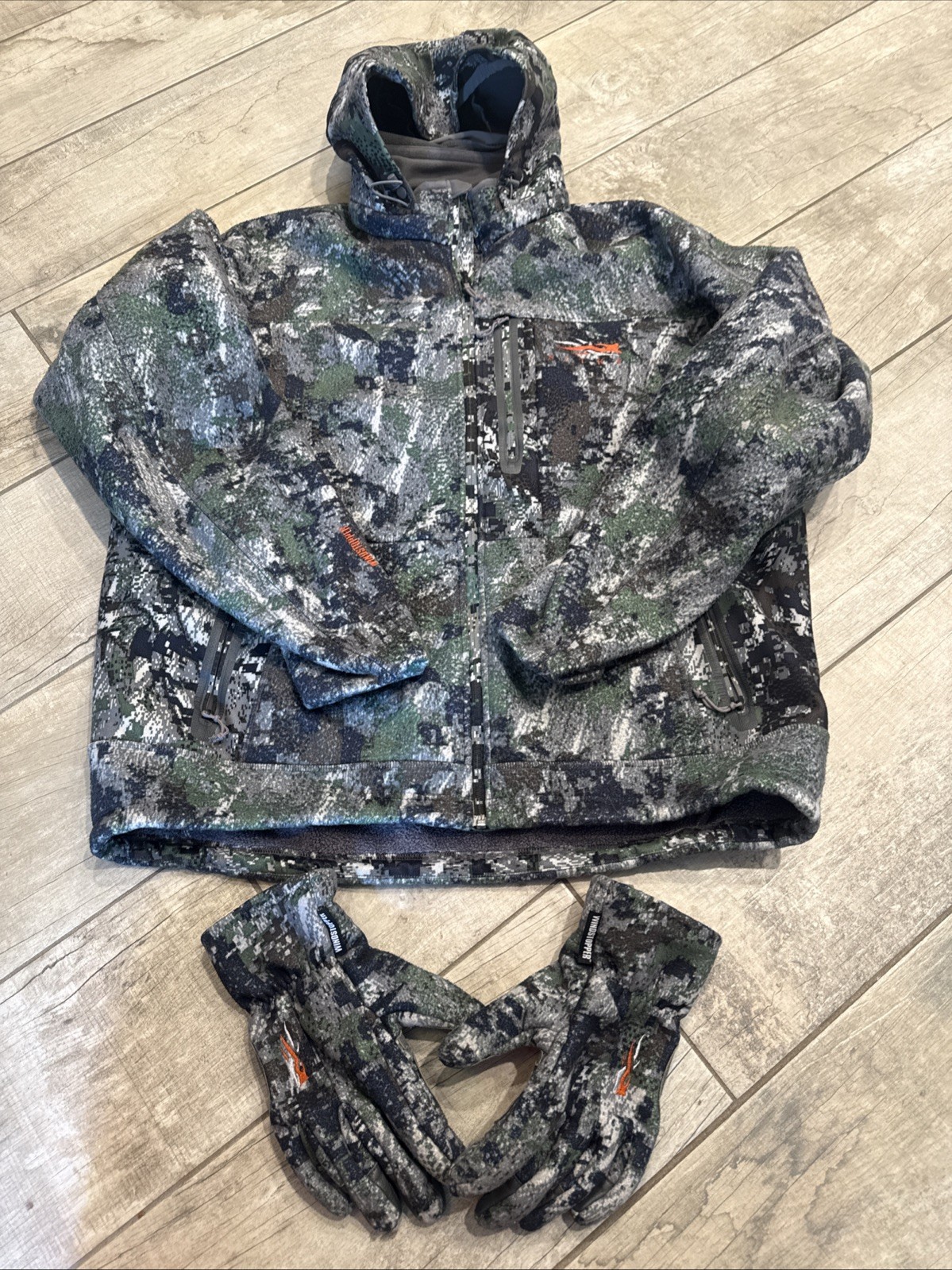 Sitka Windstopper Fleece Jacket Full Zip Gloves Size XL