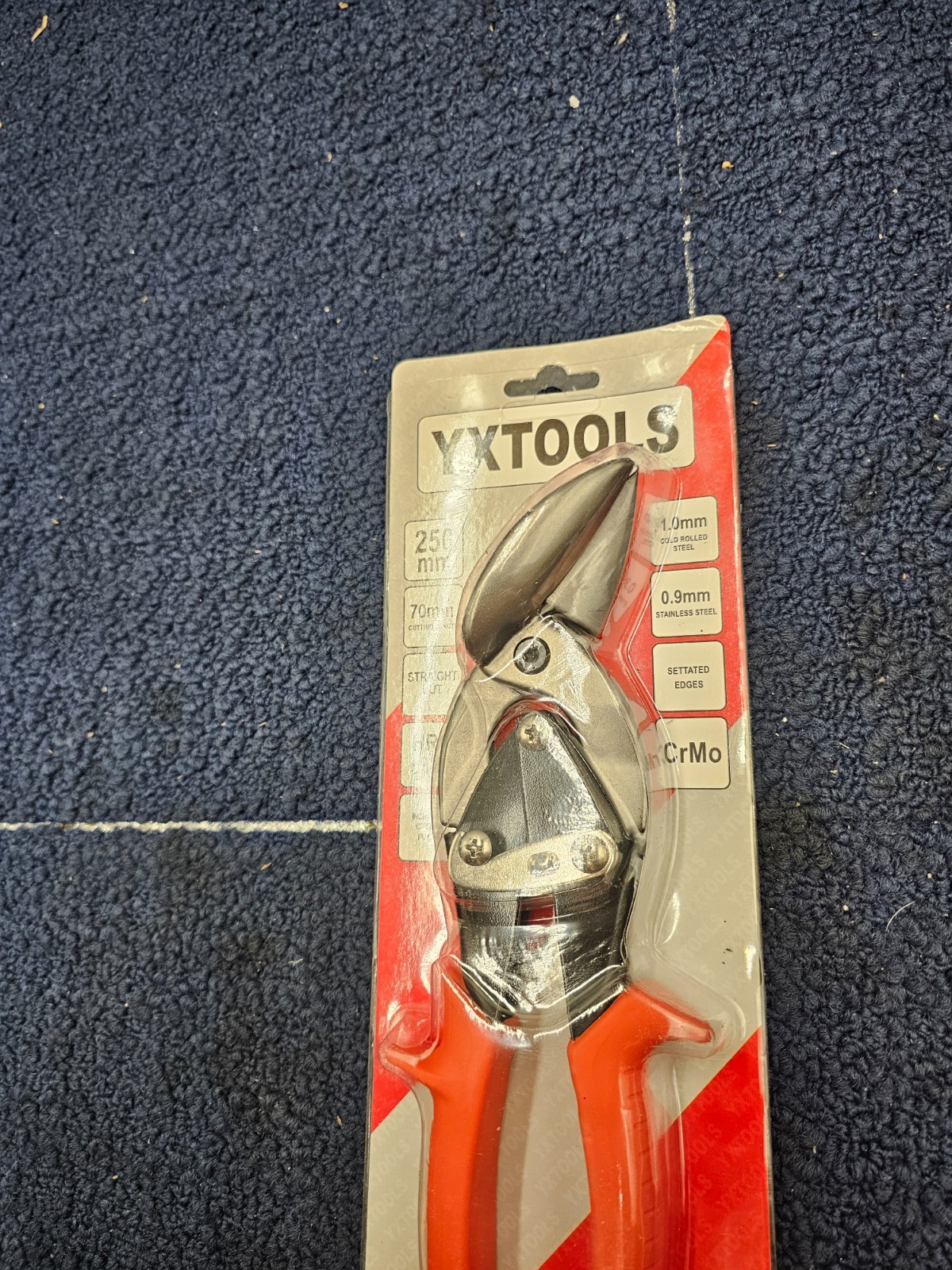 YXTOOLS Aviation Left Snips 250mm, 70mm Cutting Length Straight Cut CrMo