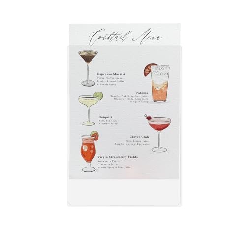Rigid Plastic Menu Holders 5" x 7" - 25-Pack Clear Display Stands for Restaurant