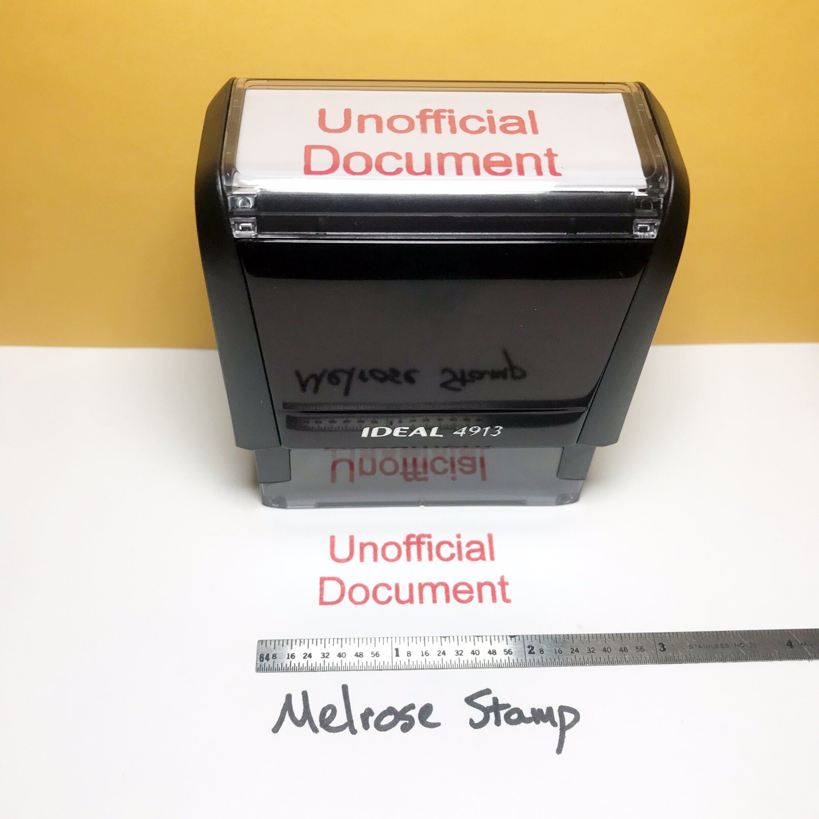 Unofficial Document Rubber Stamp Red Ink Self Inking Ideal 4913
