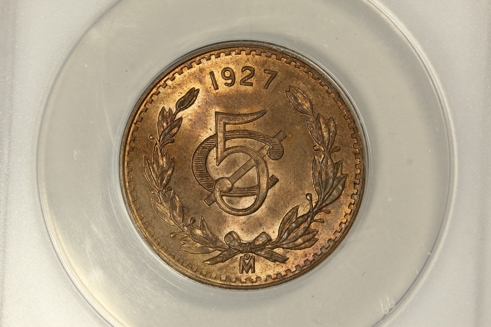 1927 Mexico 5 Centavos ANACS MS63RB
