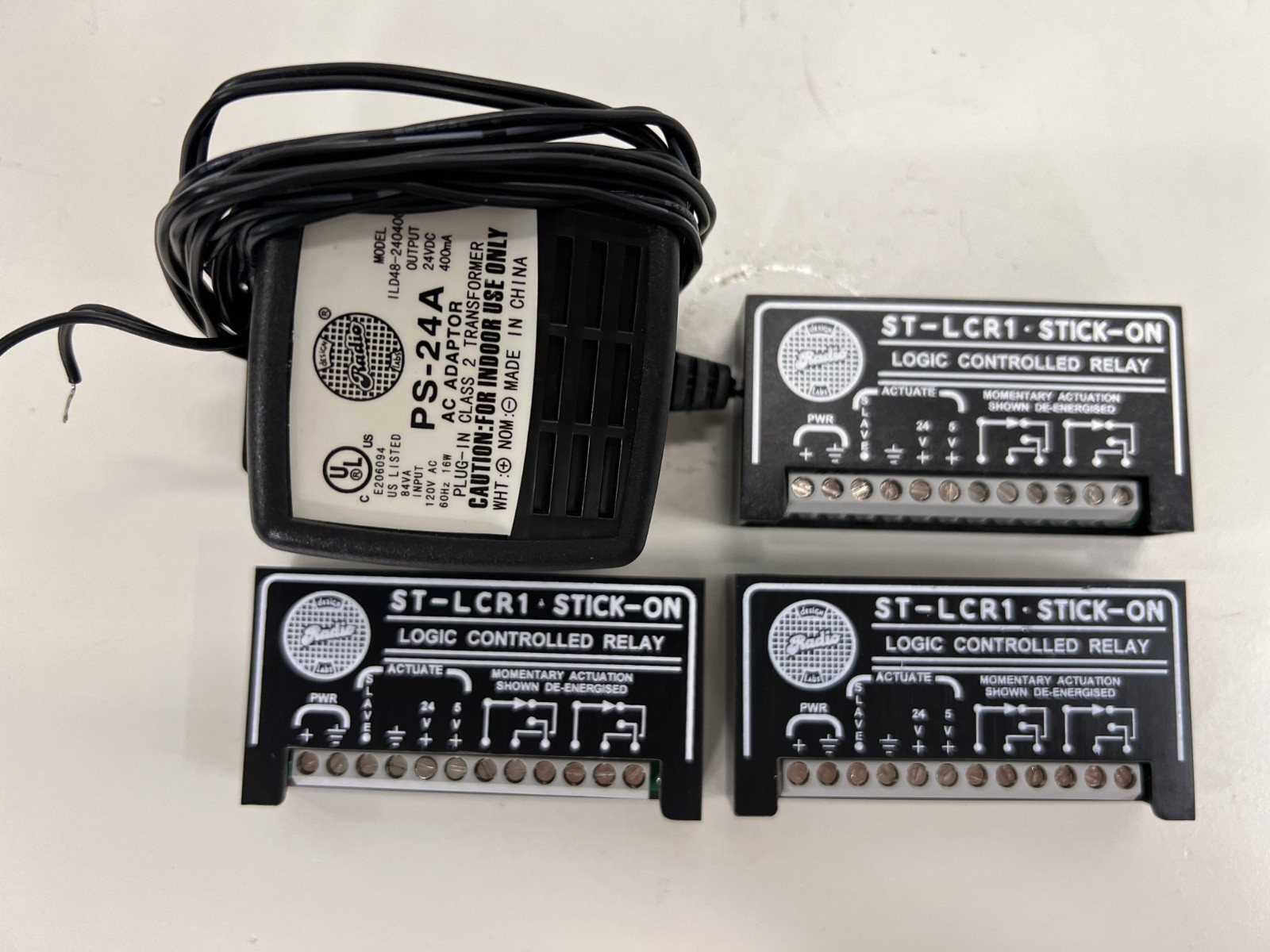 Radio Design Labs ST-LCR1 Logic Controlled Relay 3 pack with PS-24A Power Supply