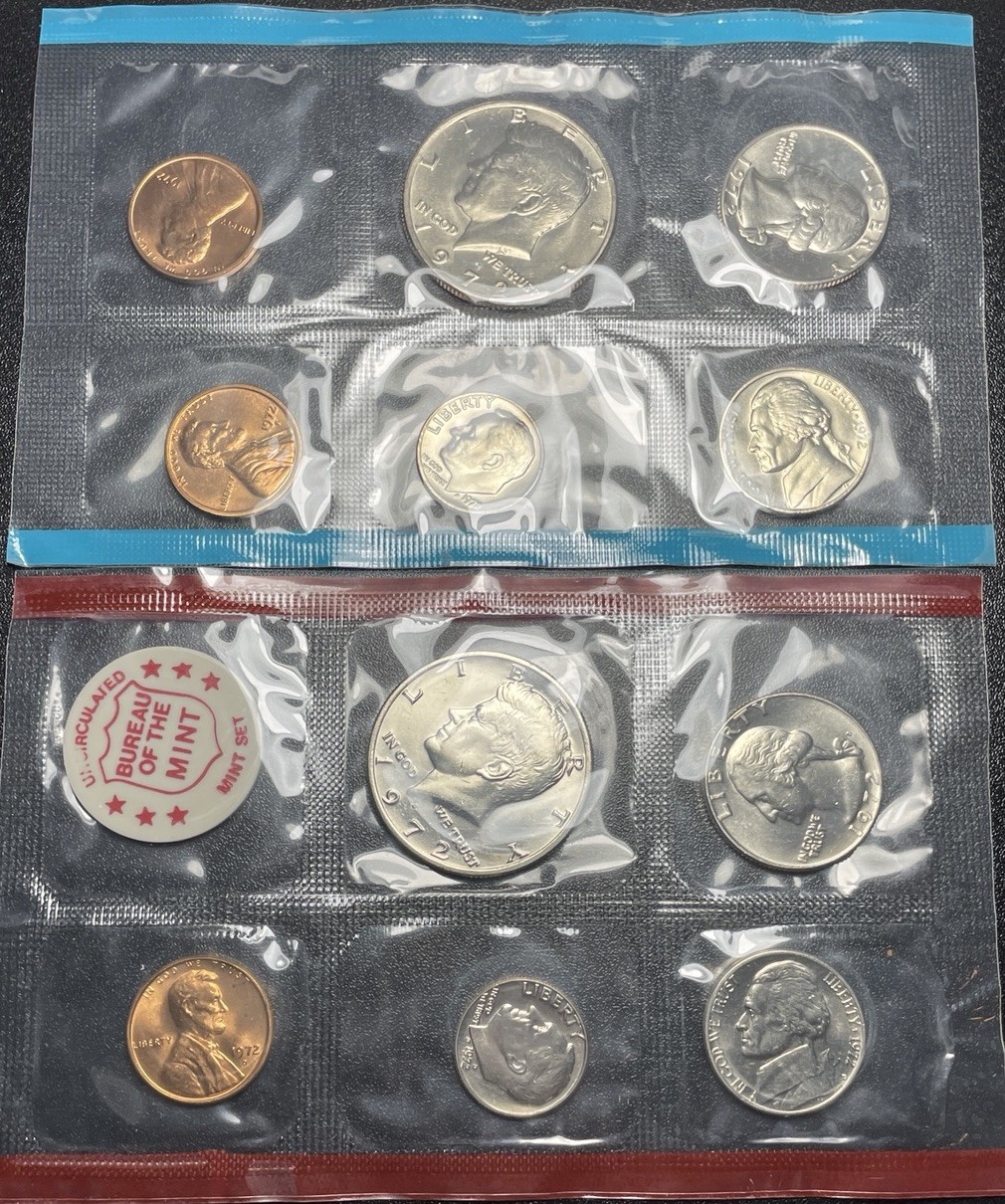1972 P & D United States Mint Set - 11 Uncirculated Coins - OGP