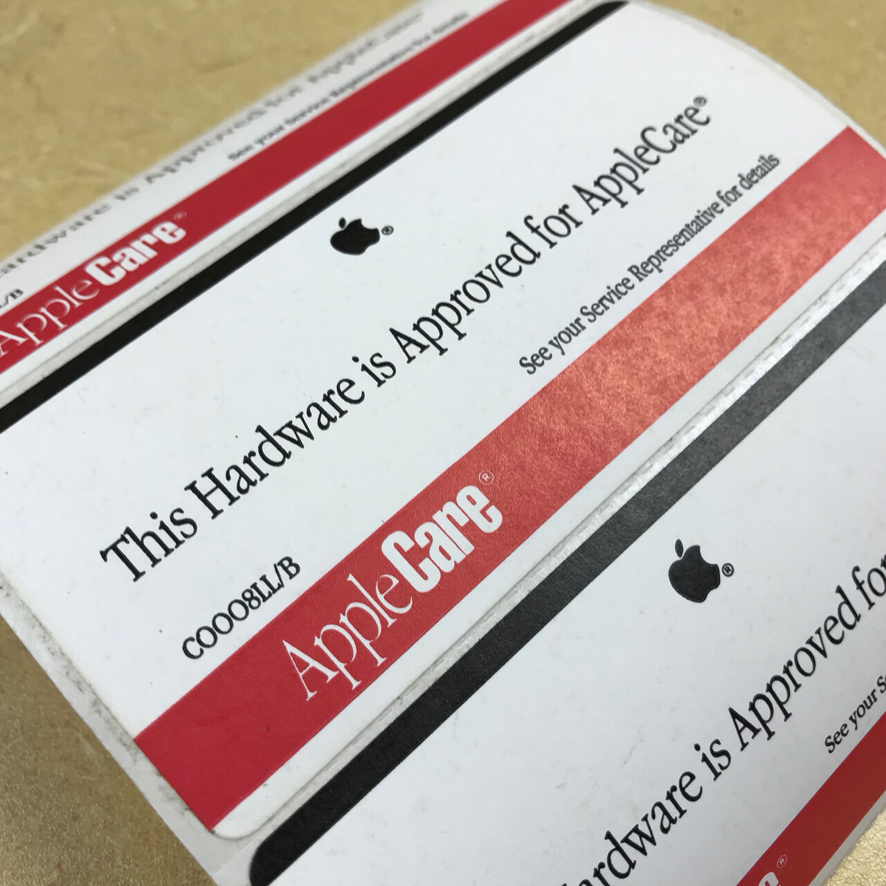 SELLER EXCLUSIVE- LOT 3 AppleCare stickers ORIGINALLY from Apple dealer RARE