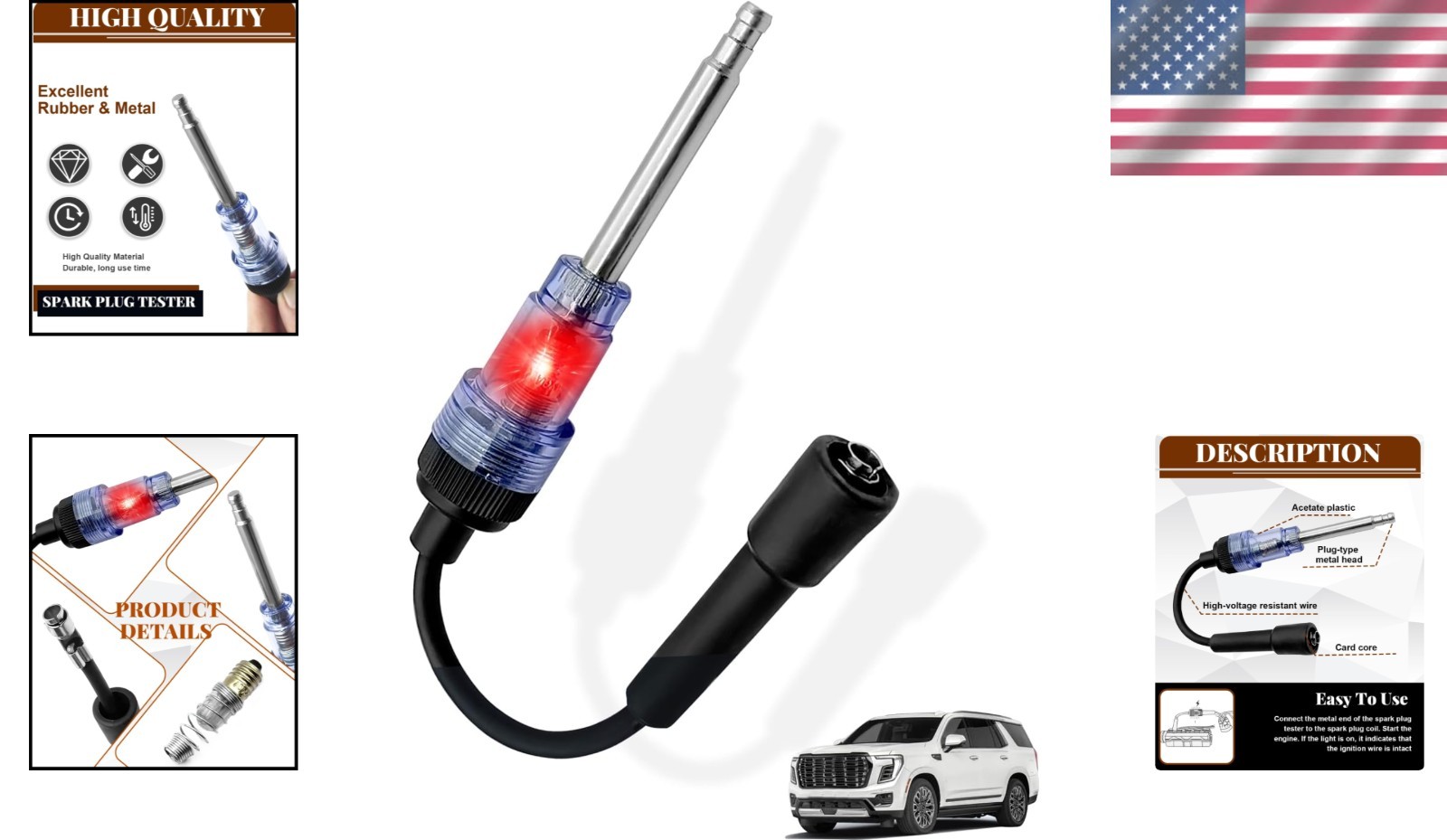 Professional Engine Ignition Tester - Rapid Visual Diagnosis for All Engines