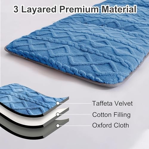 Folding Camping Cot Pad - Portable & Comfortable Outdoor Sleeping 1.8KG Blue