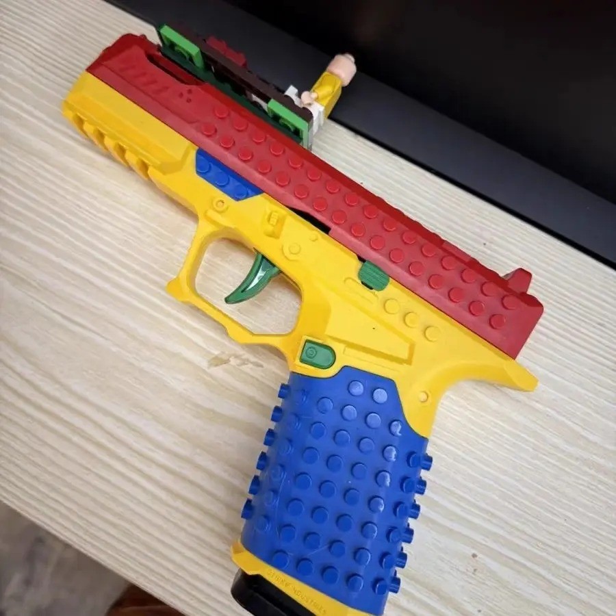 Building Block Style Soft Dart Toy Blaster Continuous Fire Shell Eject Play