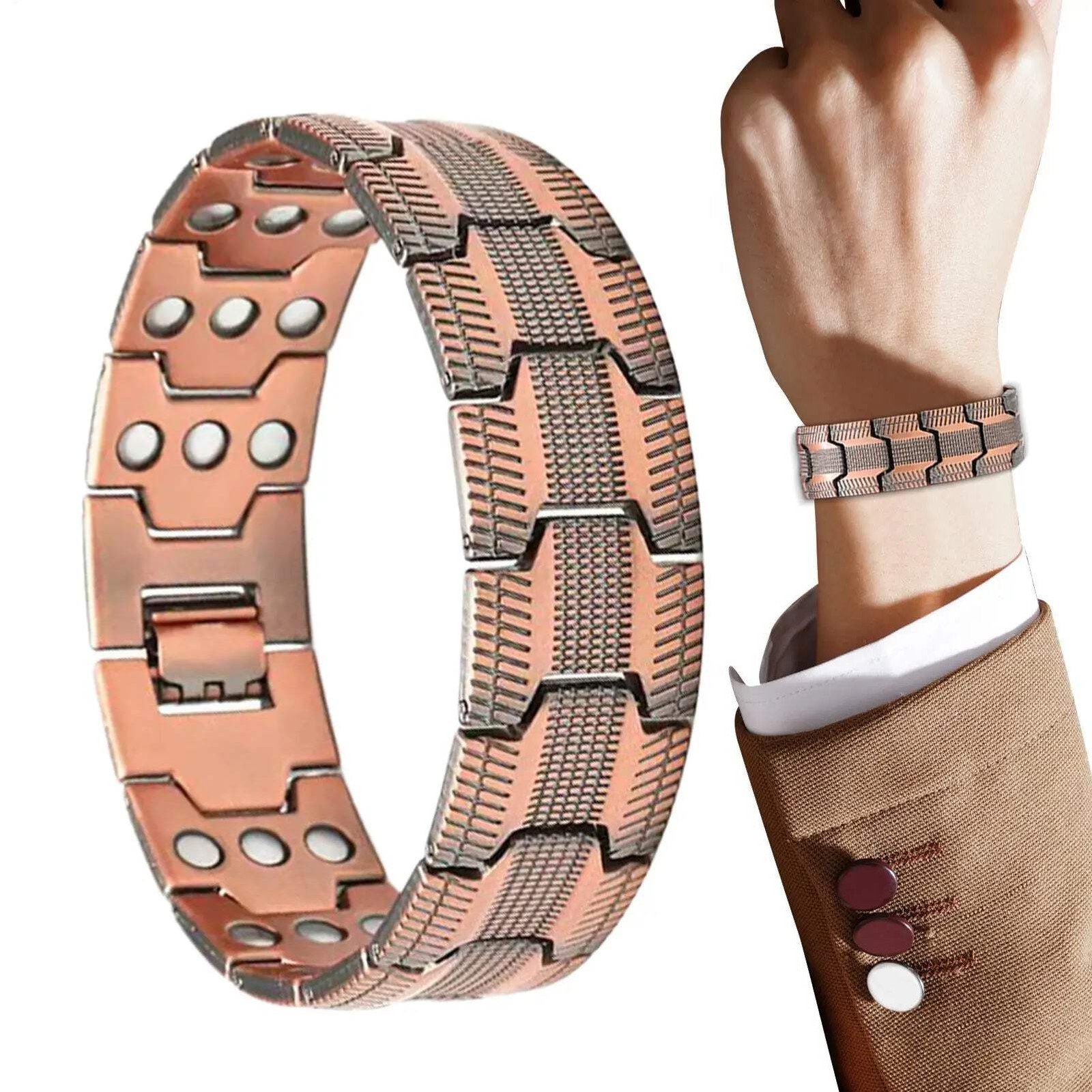 Copper Magnetic Bracelet for Men for Energy Health Benefits